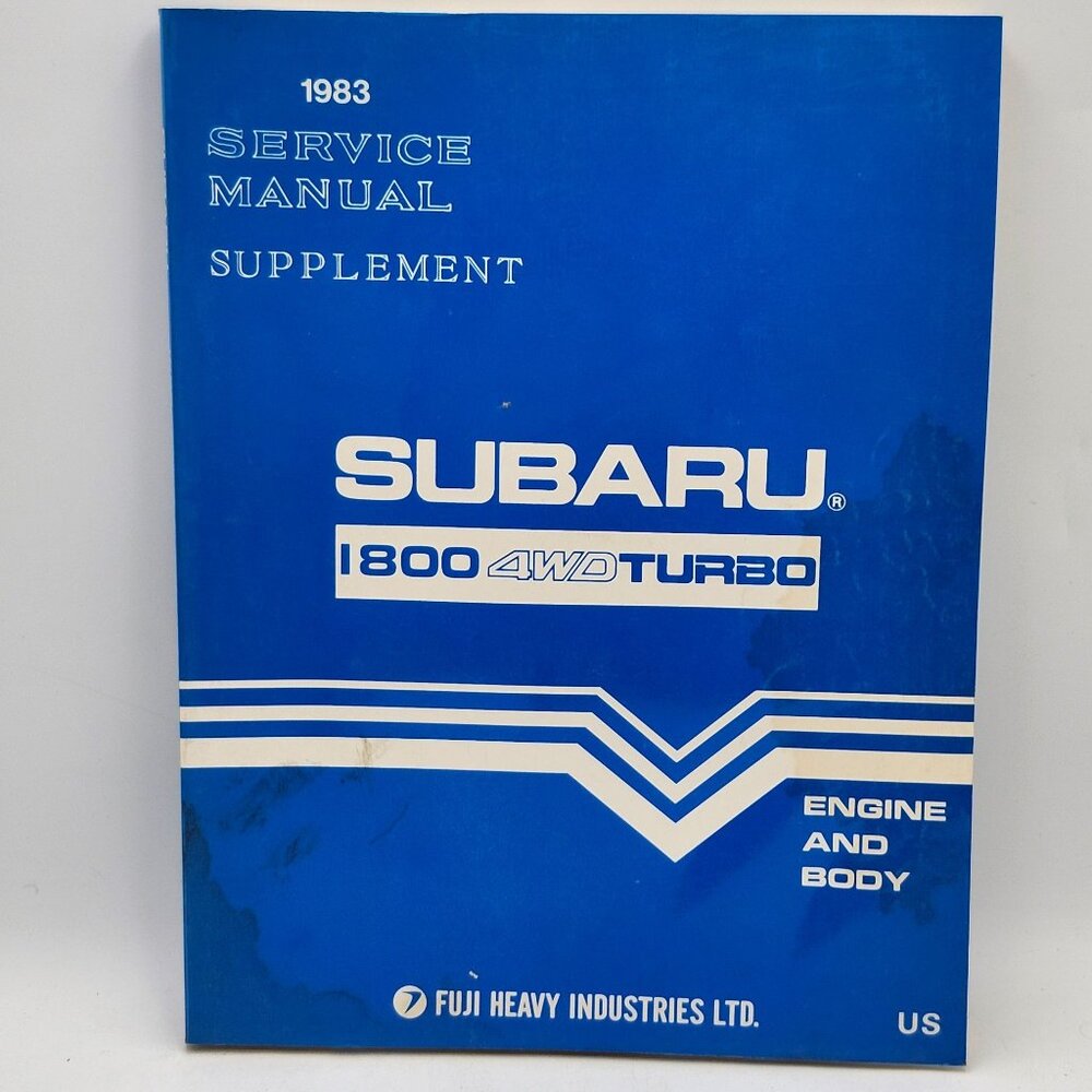 1983 Subaru 1800 4WD Turbo Service Manual Supplement Engine And Body